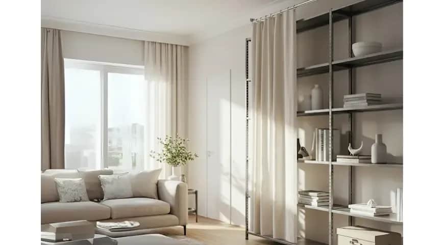 Czym zasłonić otwarty regał, aby ukryć bałagan i dodać stylu